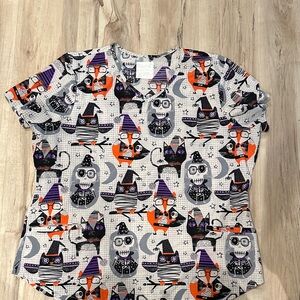 Halloween Themed Graphic Scrub Top